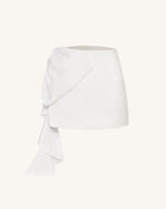 Cascading Bow Mini Skirt - White