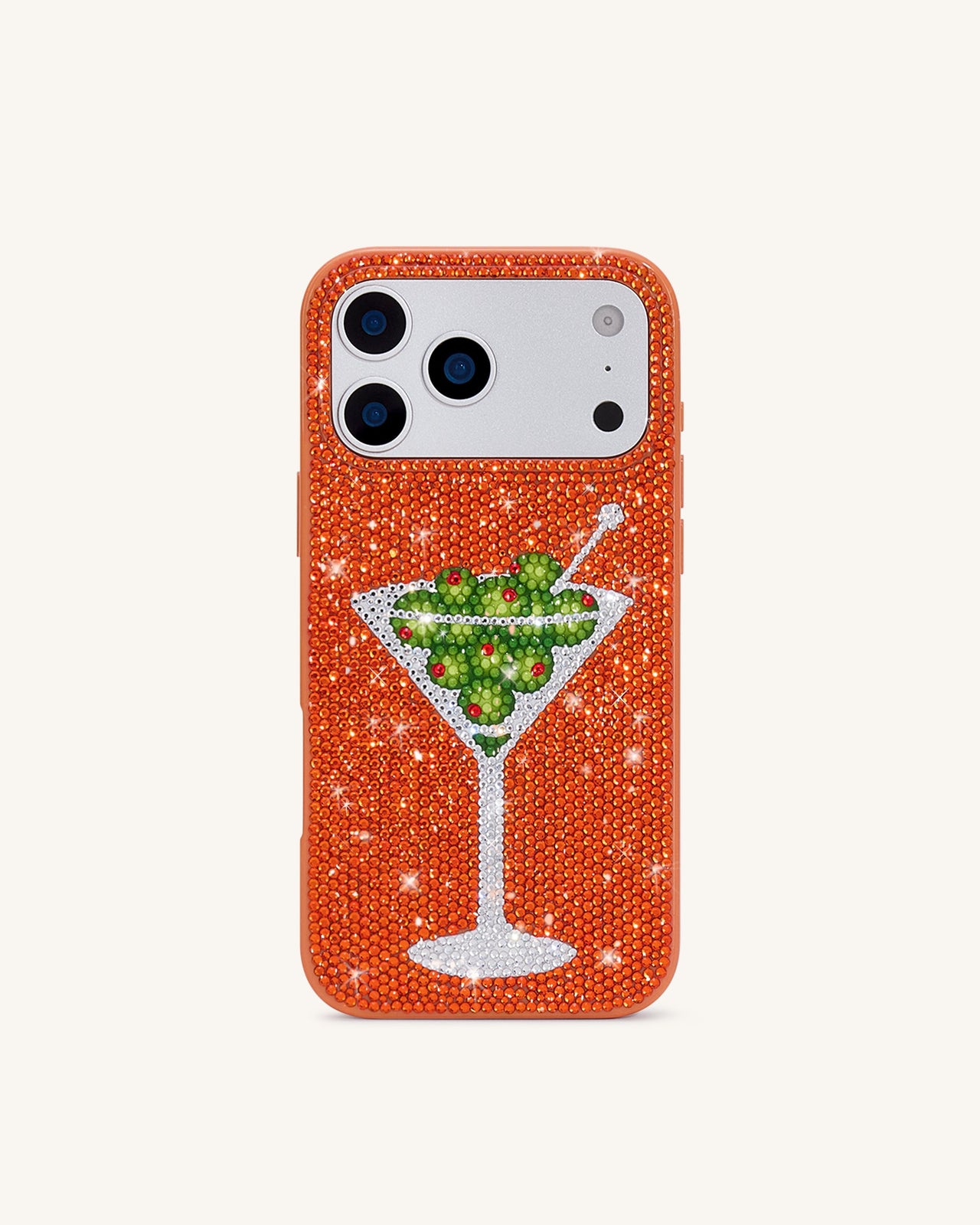 Olive Martini Artificial Crystal Phone Case - Orange