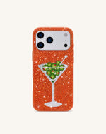 Olive Martini Artificial Crystal Phone Case - Orange