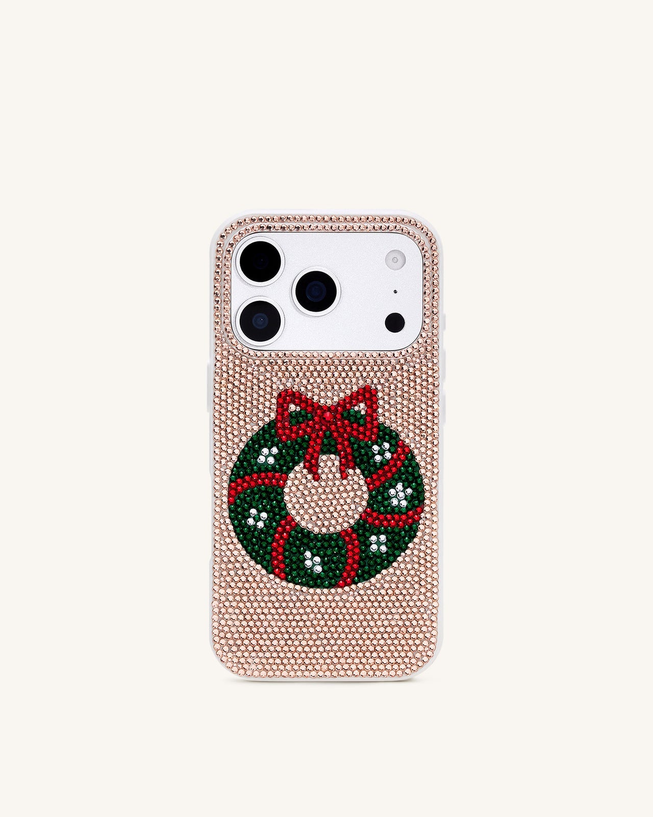 Holiday Wreath Bling Phone Case - Gold