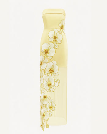 Orchid Embroidered Dress - Yellow