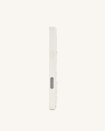 Orca Pearl Embellished Phone Case - White