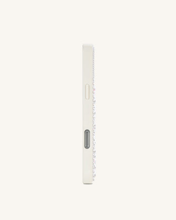 Pearl Star Embellished Phone Case - White