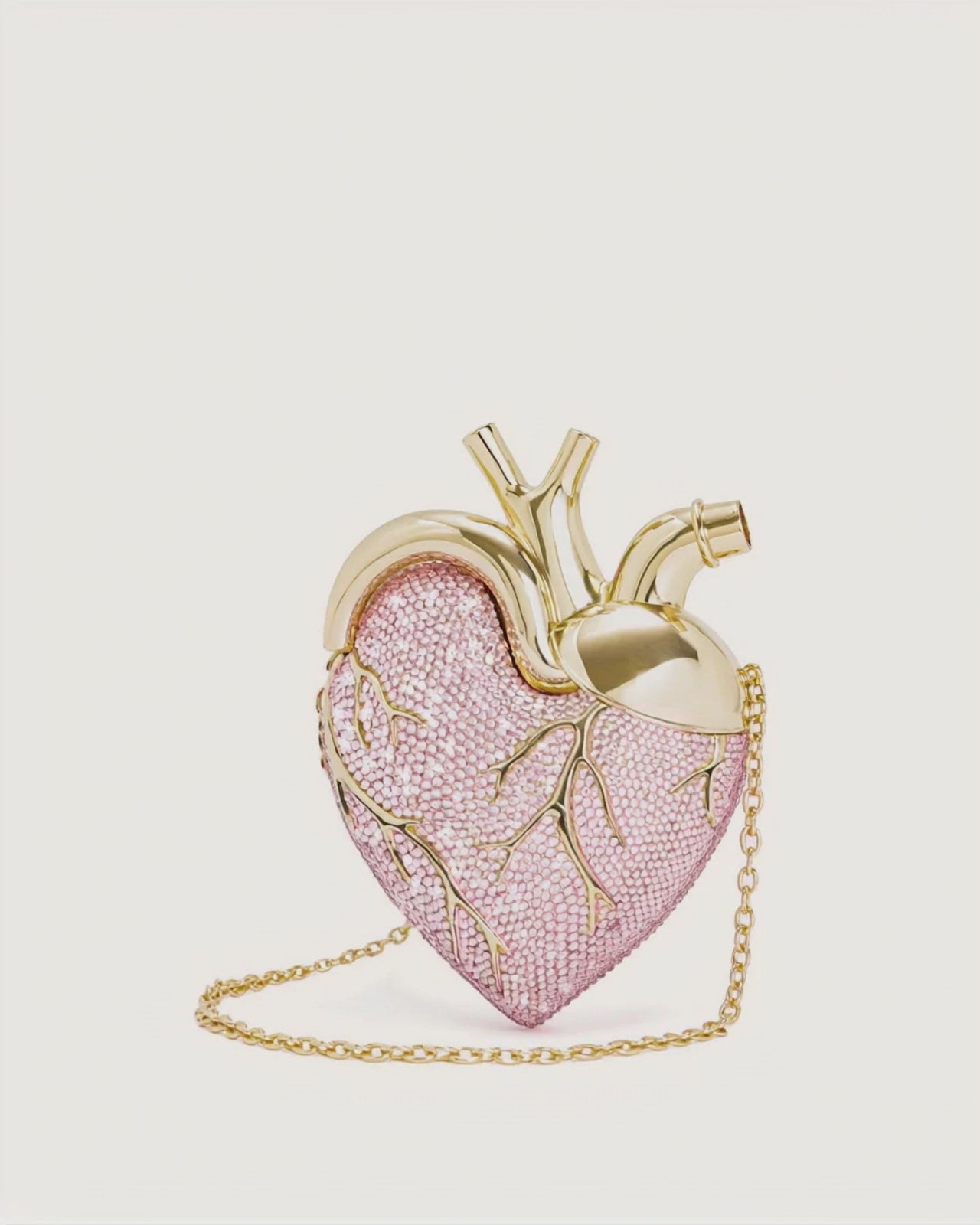 Maren Artificial Crystal Heart Shaped Bag - Pink – JW PEI UK