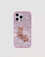 Angel Bunny Glitter Phone Case - Pink