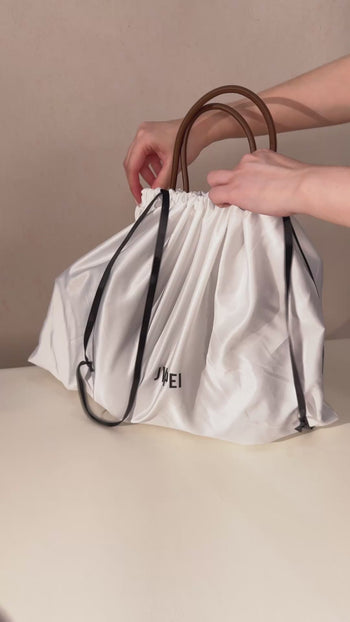 Nala Faux Suede Wide Tote Bag - Brown