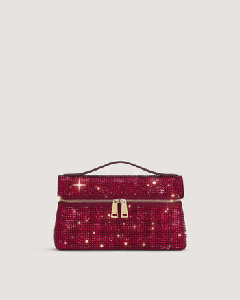 Thea Artificial Crystal Top Handle Bag - Red