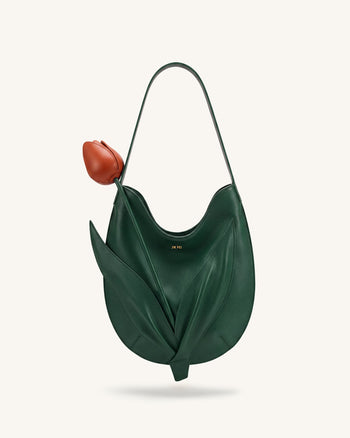 Tulip Shape Shoulder Bag - Forest Green