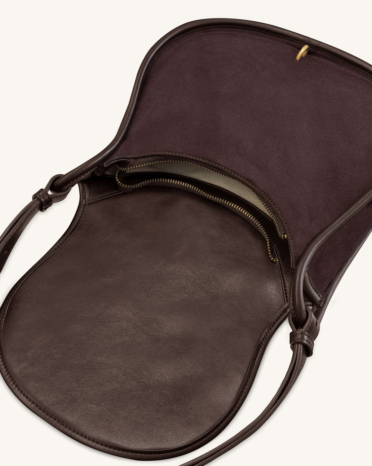 Arla Small Arla Small Faux Suede Hobo Bag - Chocolate - JW PEI UK