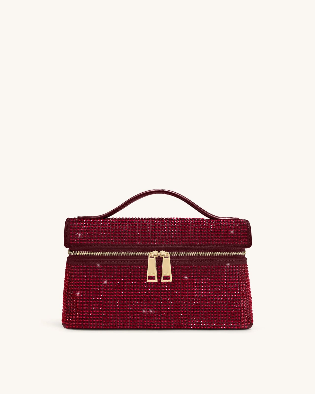 Thea Artificial Crystal Top Handle Bag - Red