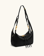 Selia Soft-Grain Crossbody Bag - Black