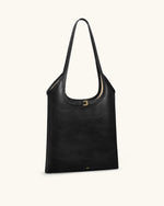 Brooke Belted Embellished Shoulder Tote Bag - Black
