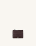 Seren Zipped Card Case - Chestnut Black