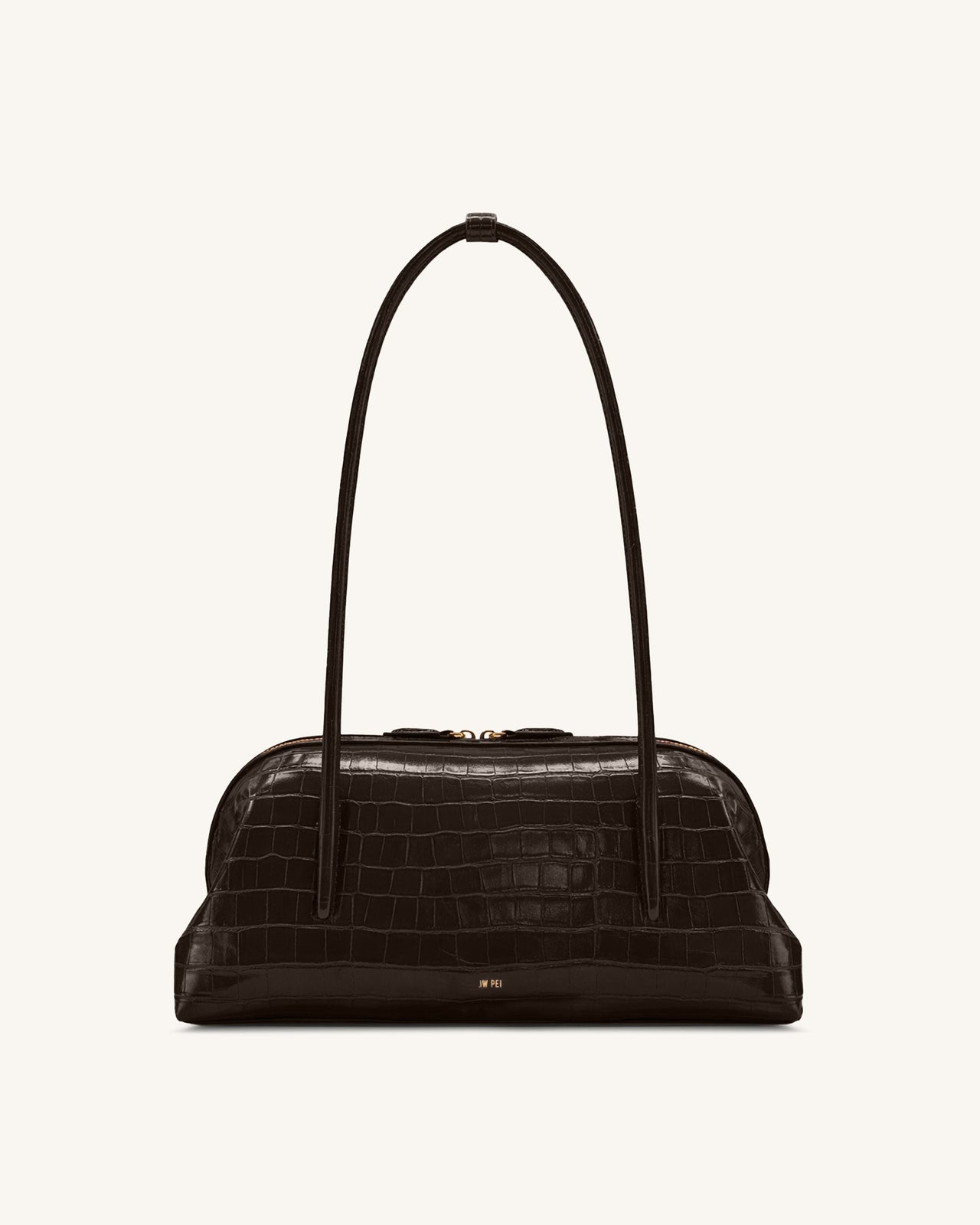 Aveline Shoulder Bag - Dark Brown Croc