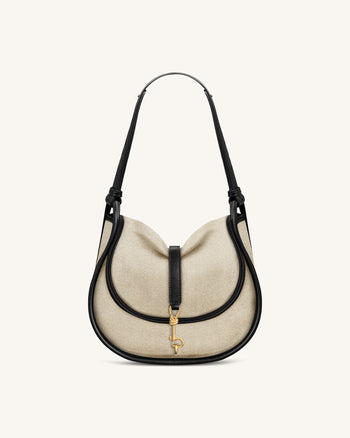 Arla Small Hobo Bag - Black Canvas
