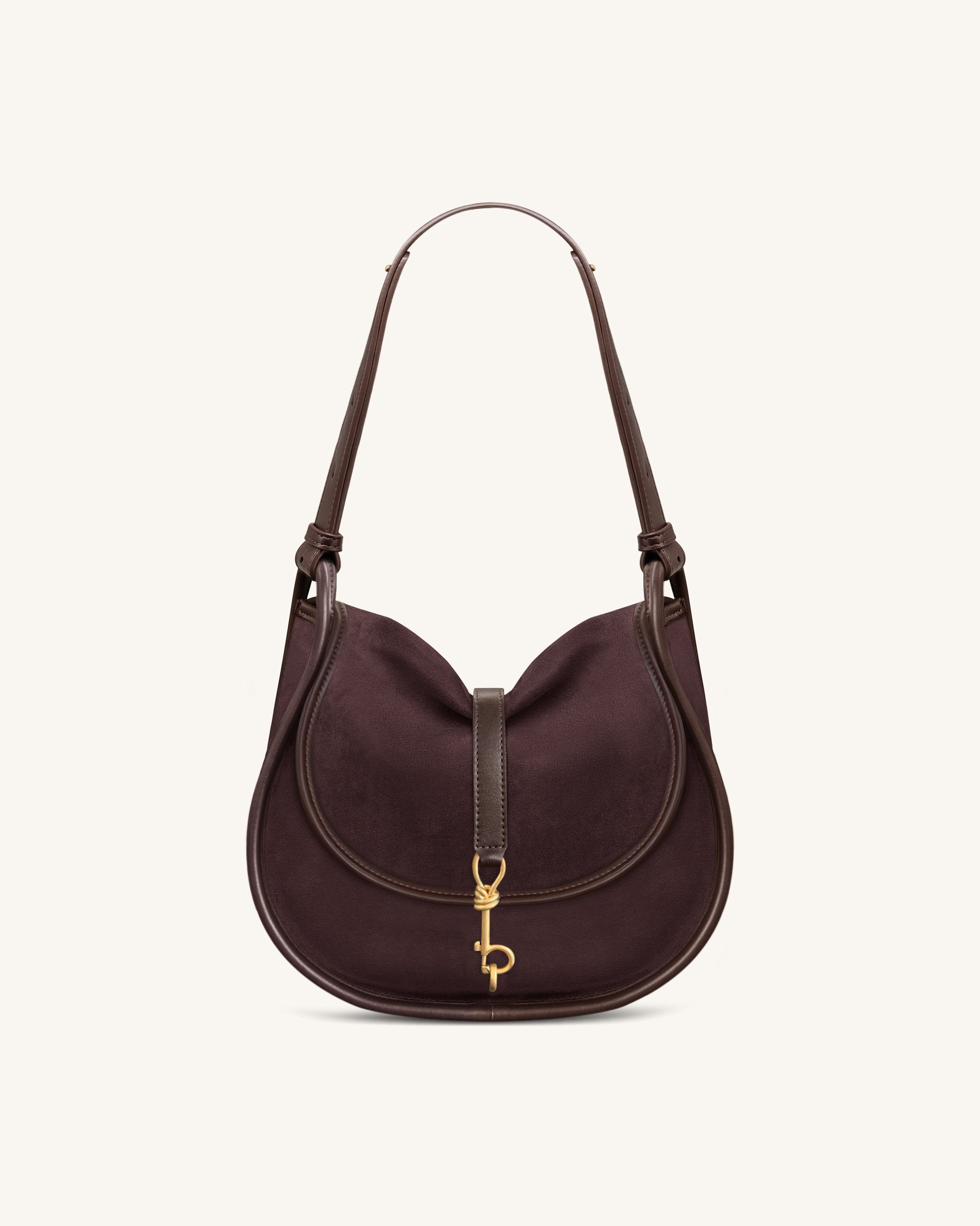 Arla Small Faux Suede Hobo Bag - Chocolate – JW PEI UK