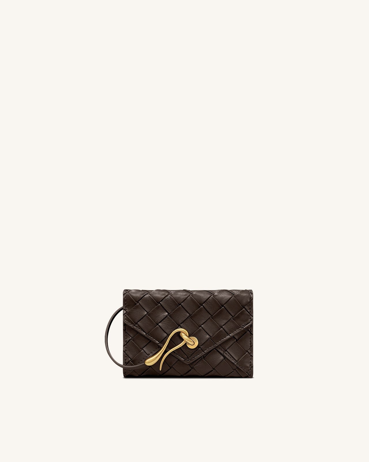 Celeste Woven Textured Envelope Wallet - Chocolate