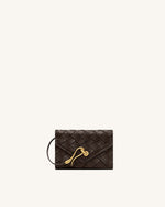 Celeste Woven Textured Envelope Wallet - Chocolate