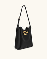 Charlene Double Buckle Hobo Bag - Black