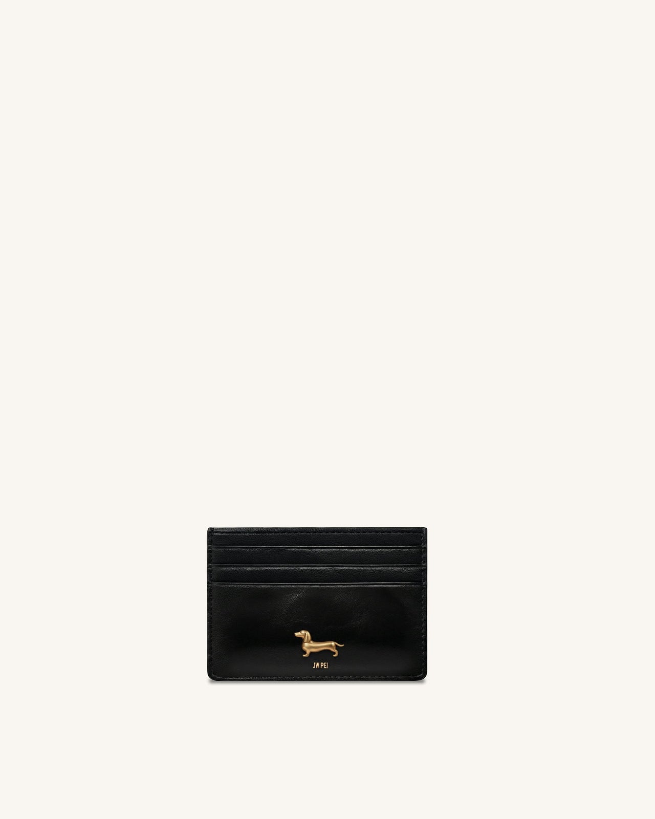 Maeve Dachshund Metal Emblem Card Holder - Black
