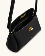 Greta Twist-Lock Crossbody Bag - Black