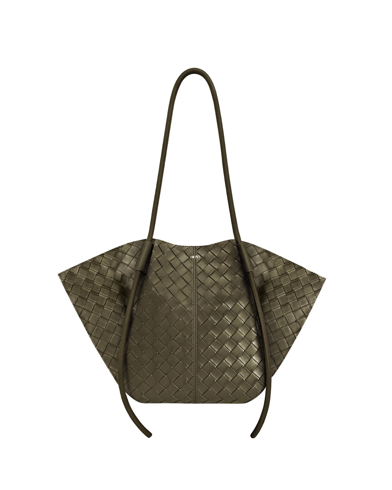 Nala Wide Weave Texture Tote Bag - Olive Green