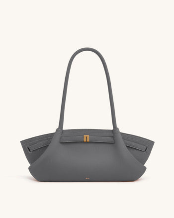 Hana Wide Tote Bag - Grey