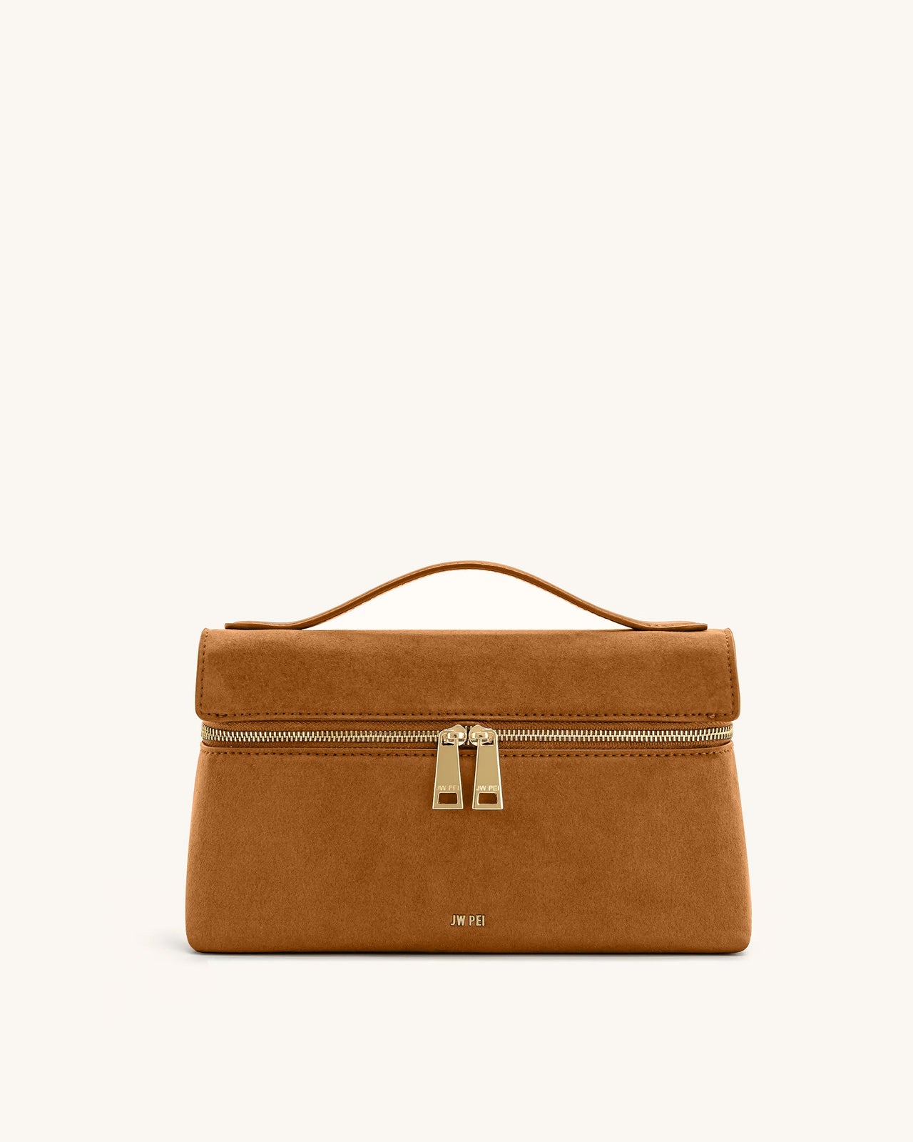 Thea Faux Suede Top Handle Bag - Camel