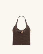 Brooke Mini Belted Embellished Top Handle Bag - Dark Brow