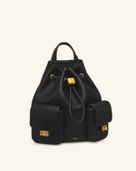 Avery Pebbled Drawstring Utility Backpack – Black