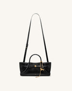 Maeve Dachshund Metal Charm Tote Bag - Black