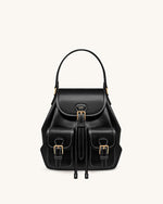 Harper Buckle Pocket Backpack - Black