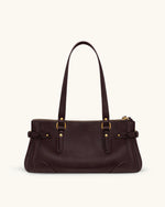 Yvette Elongated Tote Bag - Dark Brown