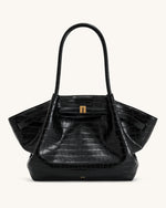 Hana Large Tote Bag - Black Croc