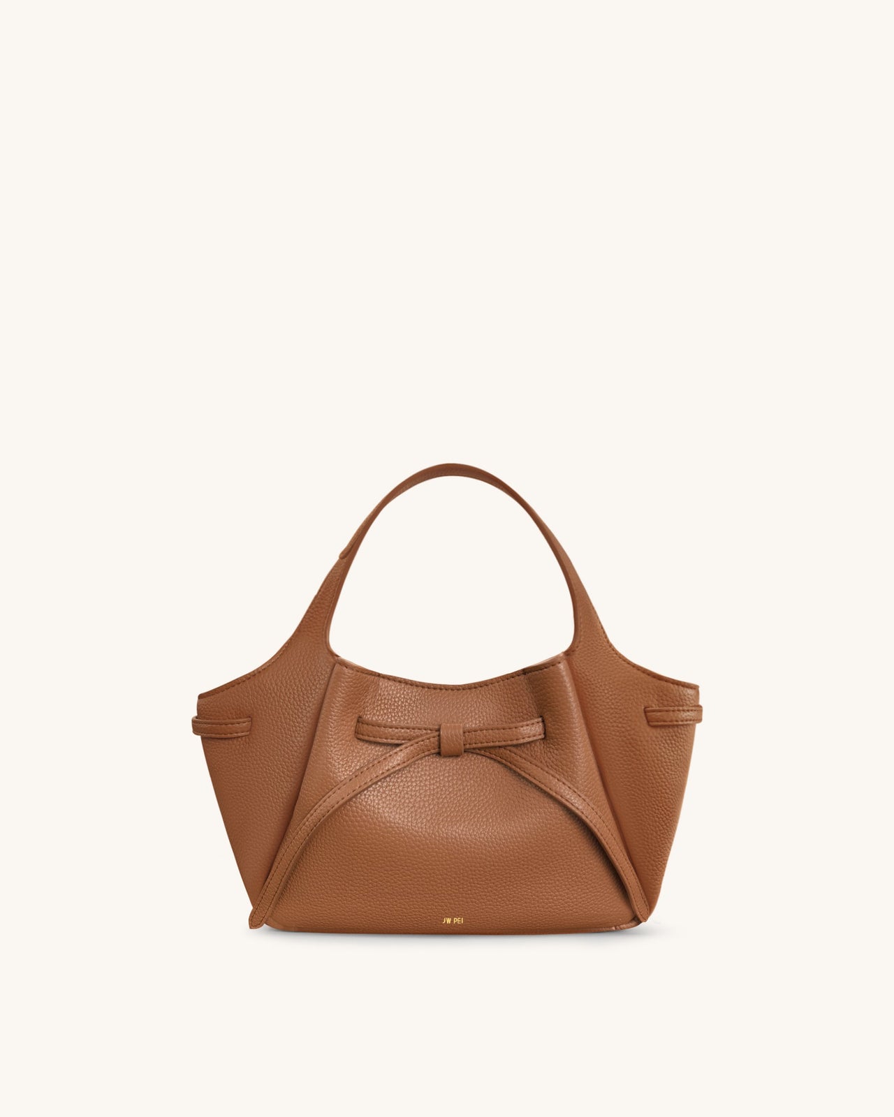 Mabel Soft Bow Tote Bag - Caramel Brown