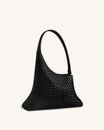 Lyra Woven Shoulder Bag - Black