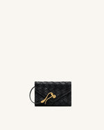 Celeste Woven Textured Envelope Wallet - Black