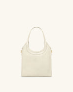 Brooke Mini Belted Embellished Orchid Beaded Top Handle Bag - Ivory