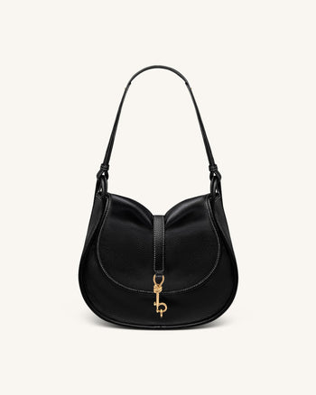 Arla Small Hobo Bag - Black Pebbled