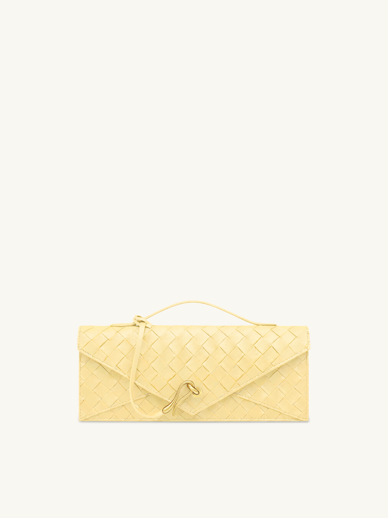 Celeste Woven Textured Envelope Top Handle Bag - Yellow