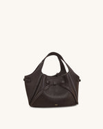 Mabel Soft Bow Tote Bag - Dark Brown