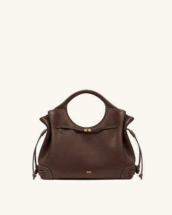 Virelle Drawstring Tote Bag - Brown