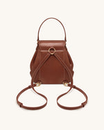 Harper Buckle Pocket Backpack - Dark Brown