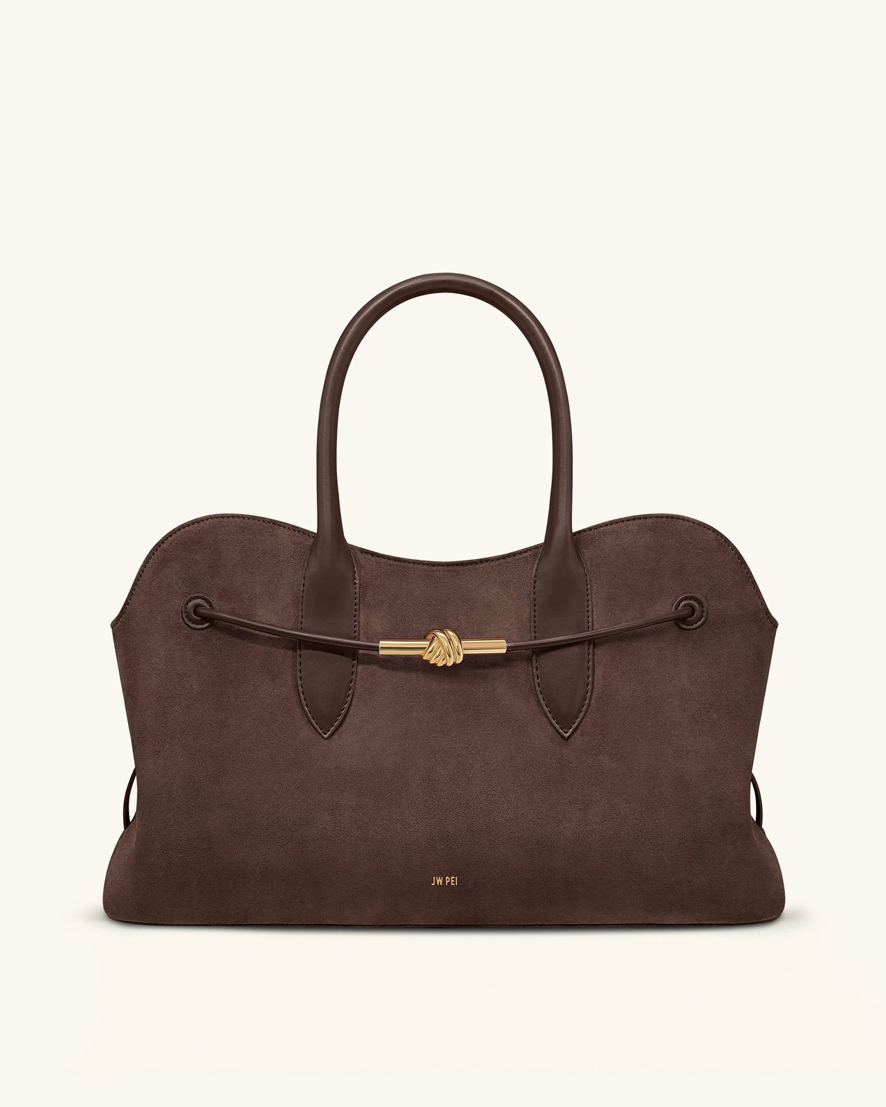 Adele Large Metal Rope Knot Tote Bag - Mocha Brown