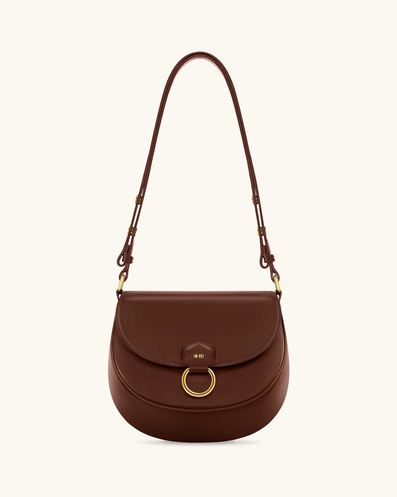 Diana Ring Flap Saddle Bag - Brown