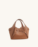 Mabel Soft Bow Tote Bag - Caramel Brown