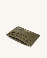 Woven Texture Card Holder - Dark Brown Green