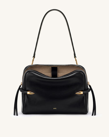 Callie Tusk Detail Shoulder Bag - Black