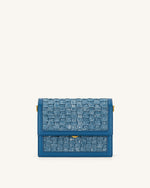 Mini Flap Bag - Blue Denim Weave