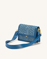 Mini Flap Bag - Blue Denim Weave